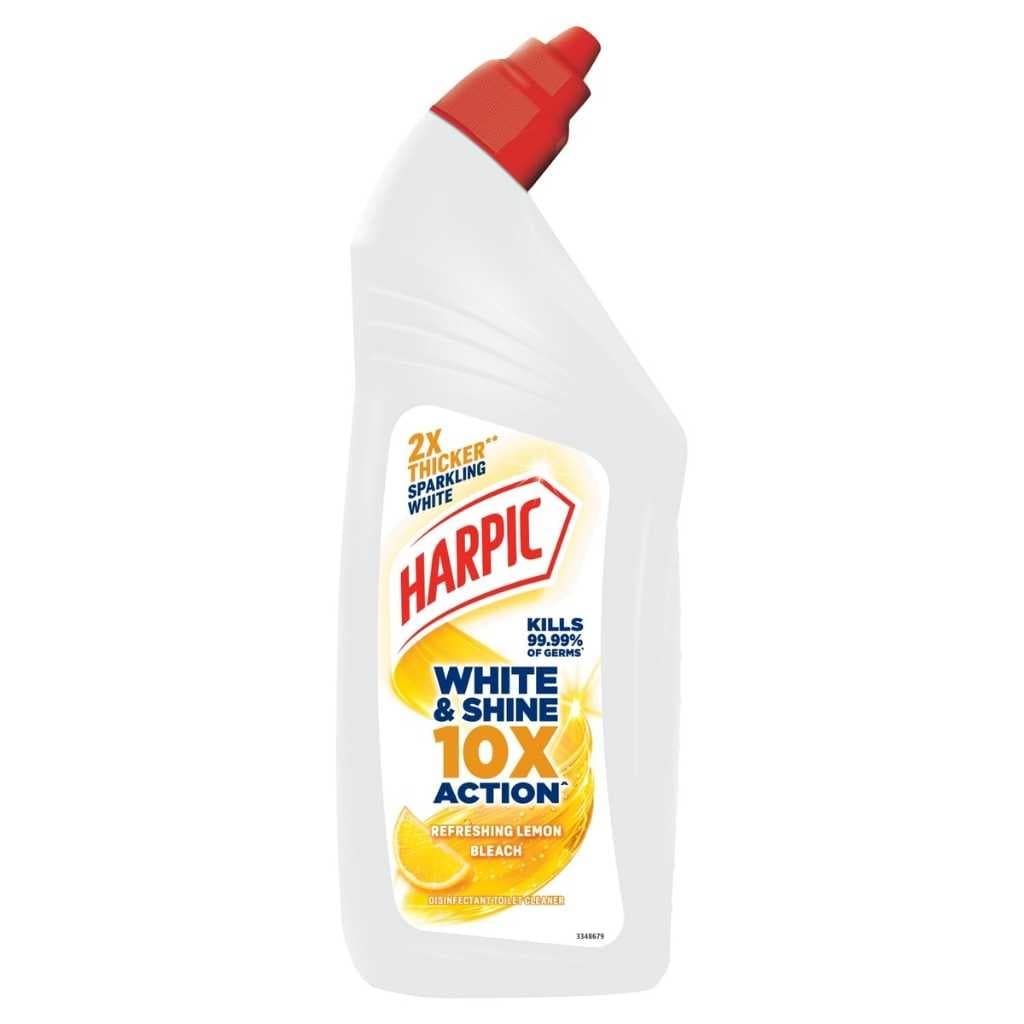 Harpic White and Shine Disinfectant Toilet Cleaner Bleach Liquid – Refreshing Lemon, 1L