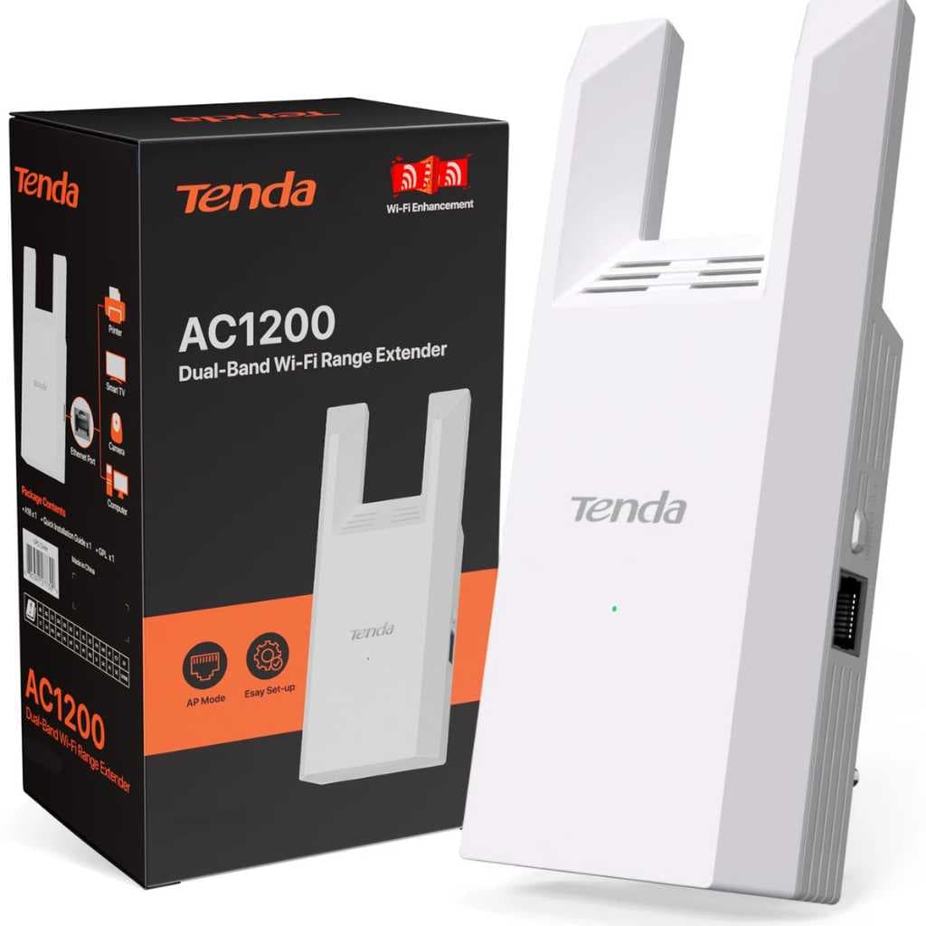 Tenda A19 AC1200 Dual Band WiFi Range Extender (White)