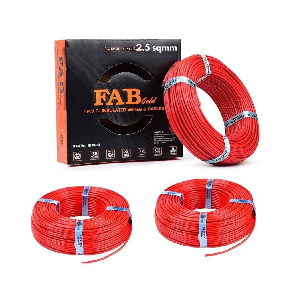 KRIPA 2.5 MM FR PVC Insulated Copper Wire Cable Pack of 3