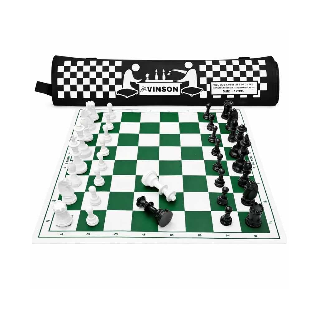 Vinson 17x17 FIDE Tournament Chess Set with Vinyl Roll-up Mat