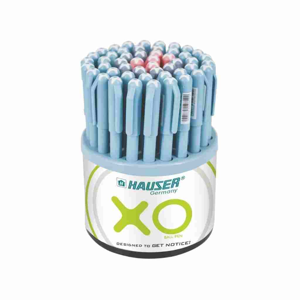 Hauser XO 0.7 mm Ball Pen Tumbler – Blue, Black & Red Ink, Pack of 50 Pens