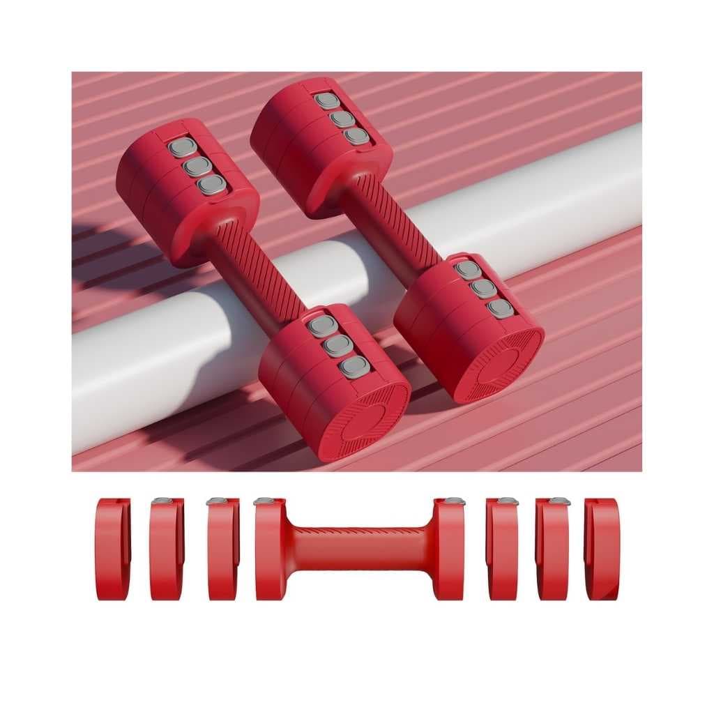 Lifelong Adjustable Dumbbells Set for Home Gym 2.5kg Quick Change Weights with Anti-Slip Stainless Steel Handles (Pink)