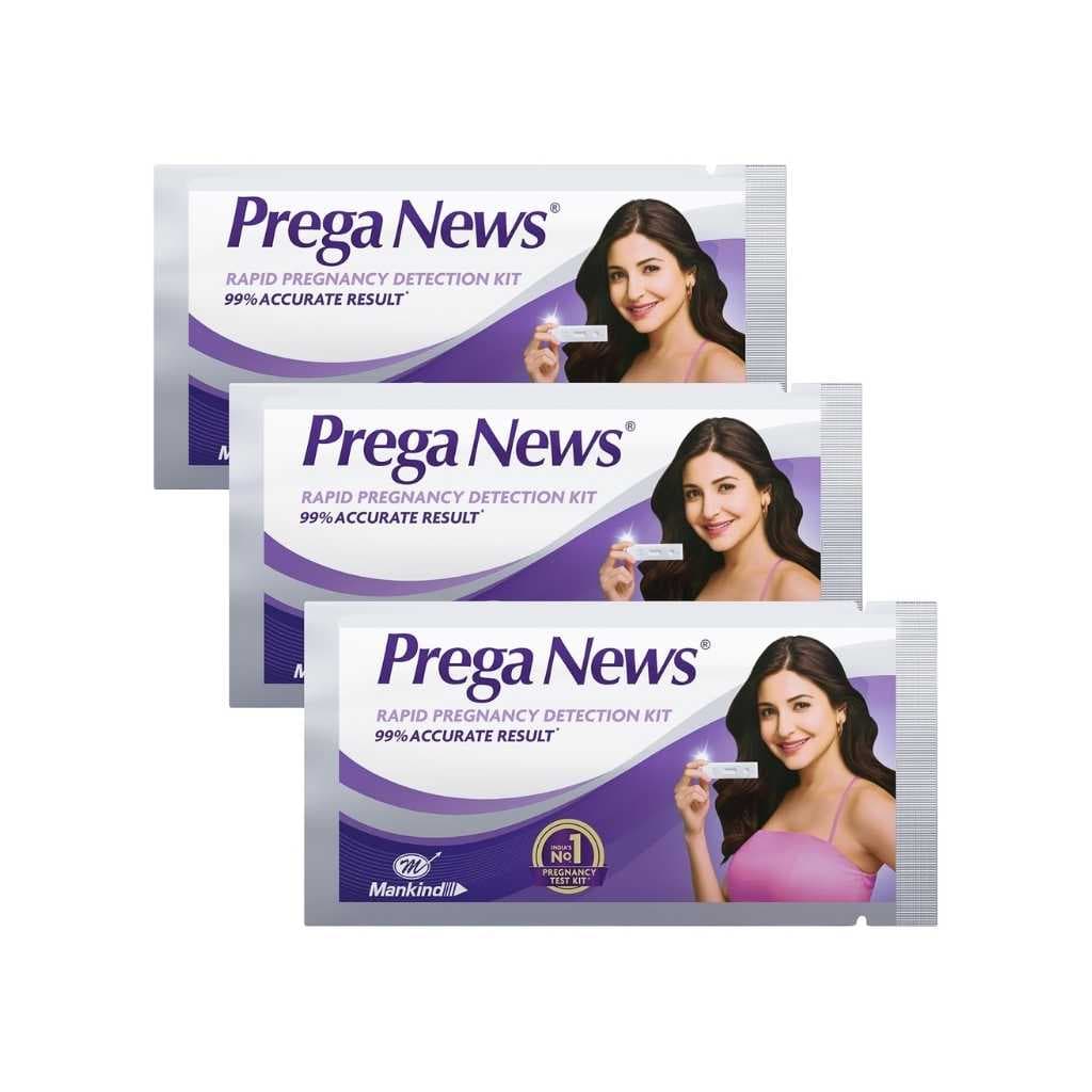 Prega News Pregnancy Test Kit, One Step Urine HCG Test Device, Pack of 3