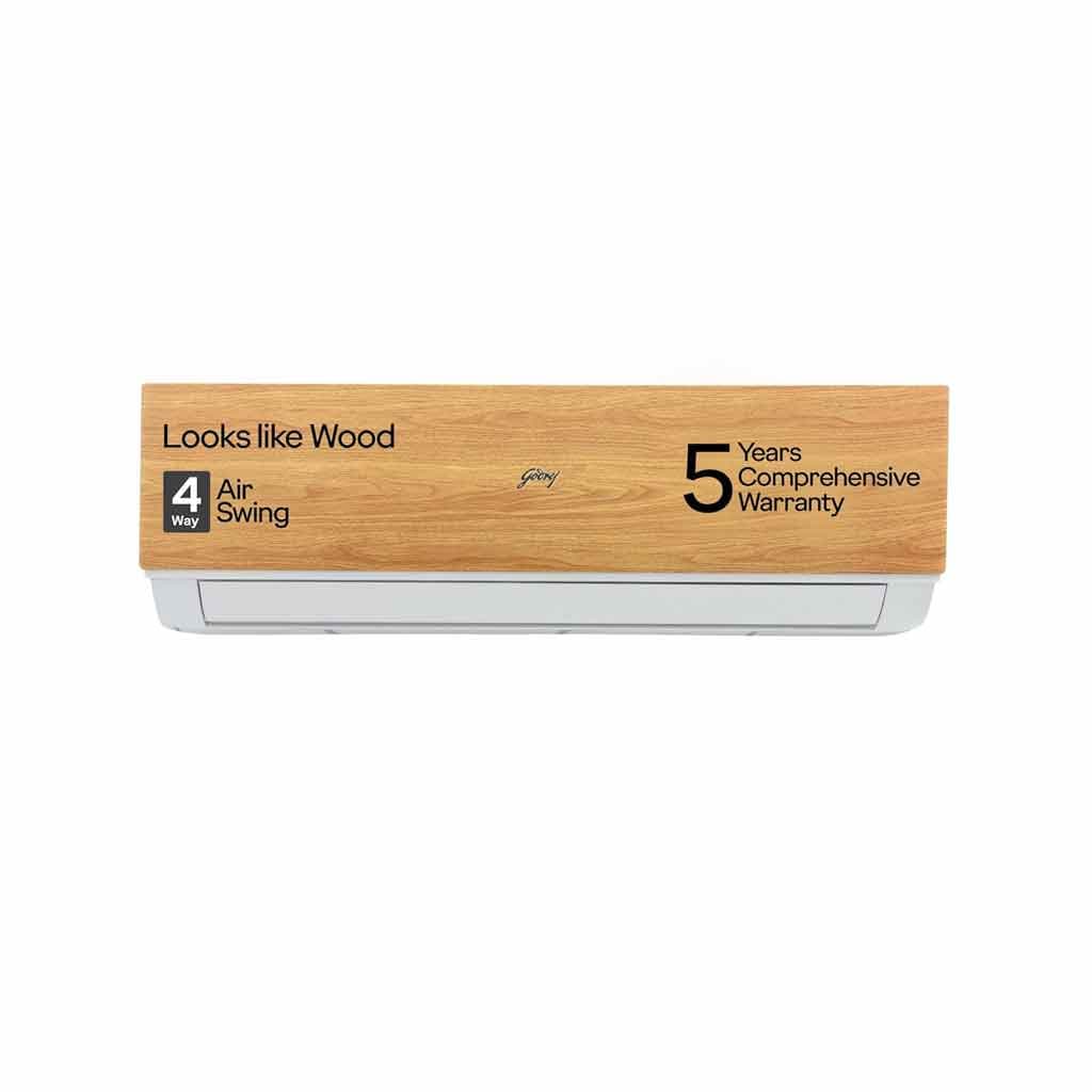 Godrej 1.5 Ton 3 Star Wood Finish AI Powered 5-In-1 Convertible Inverter Split AC(Cypress Wood)