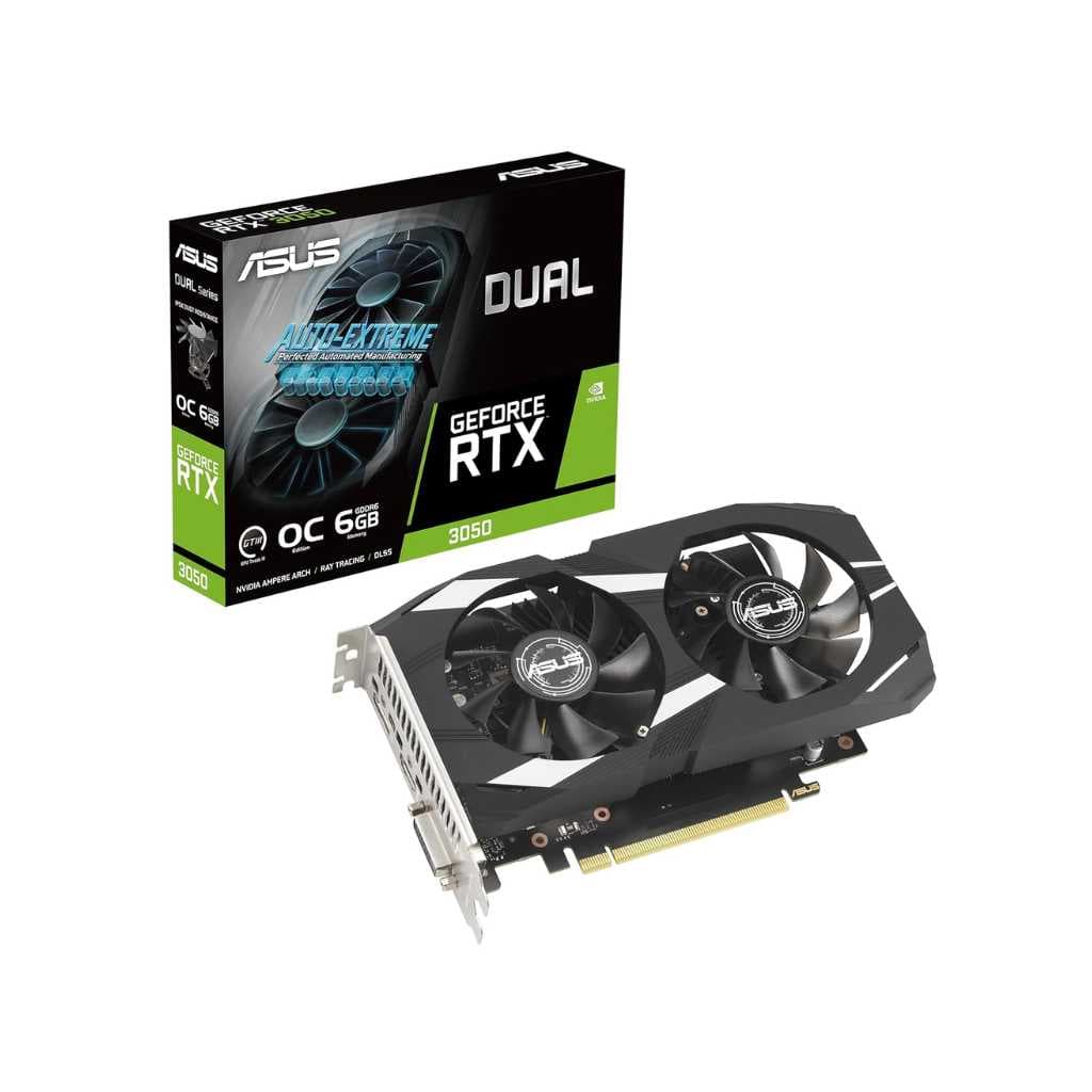 ASUS Dual NVIDIA GeForce RTX 3050 6GB OC Edition Gaming Graphics Card