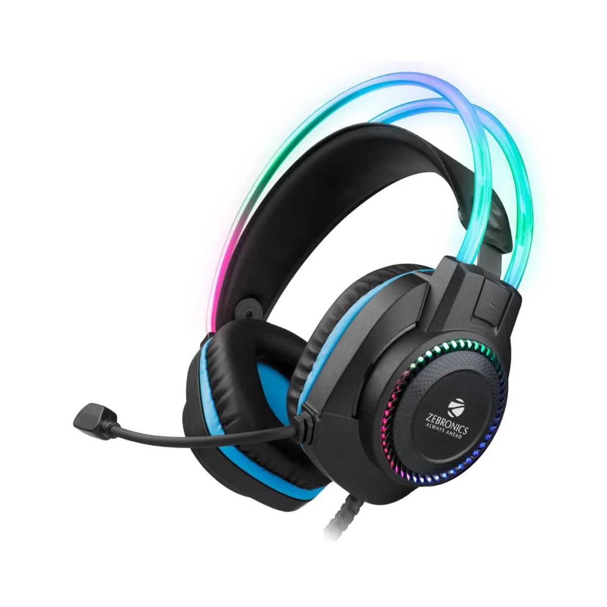 ZEBRONICS Jet PRO Premium Wired Gaming Headphones with Mic (Black/Blue)