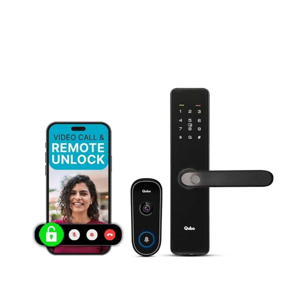 Qubo Smart Door Lock Essential with Video Call Doorbell Connect