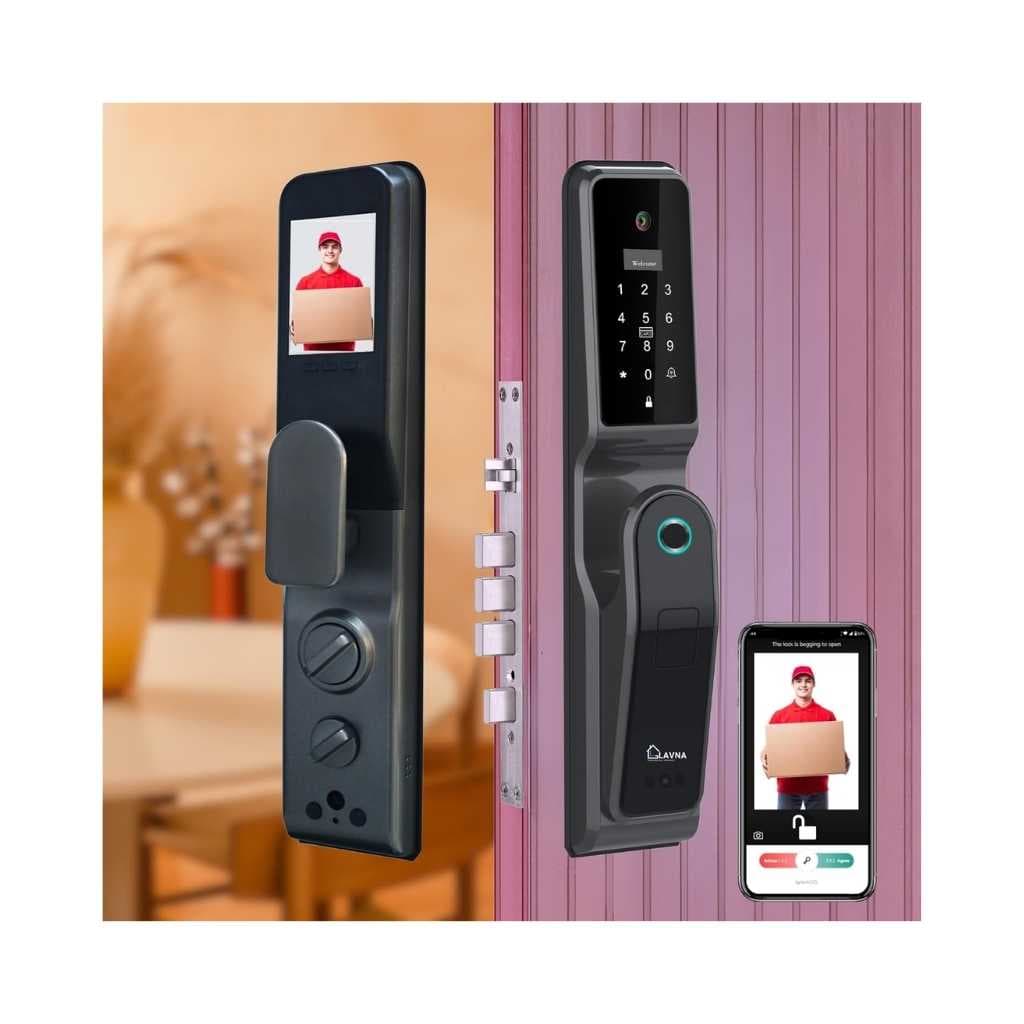 LAVNA 8 Way Premium Smart Door Lock with Camera