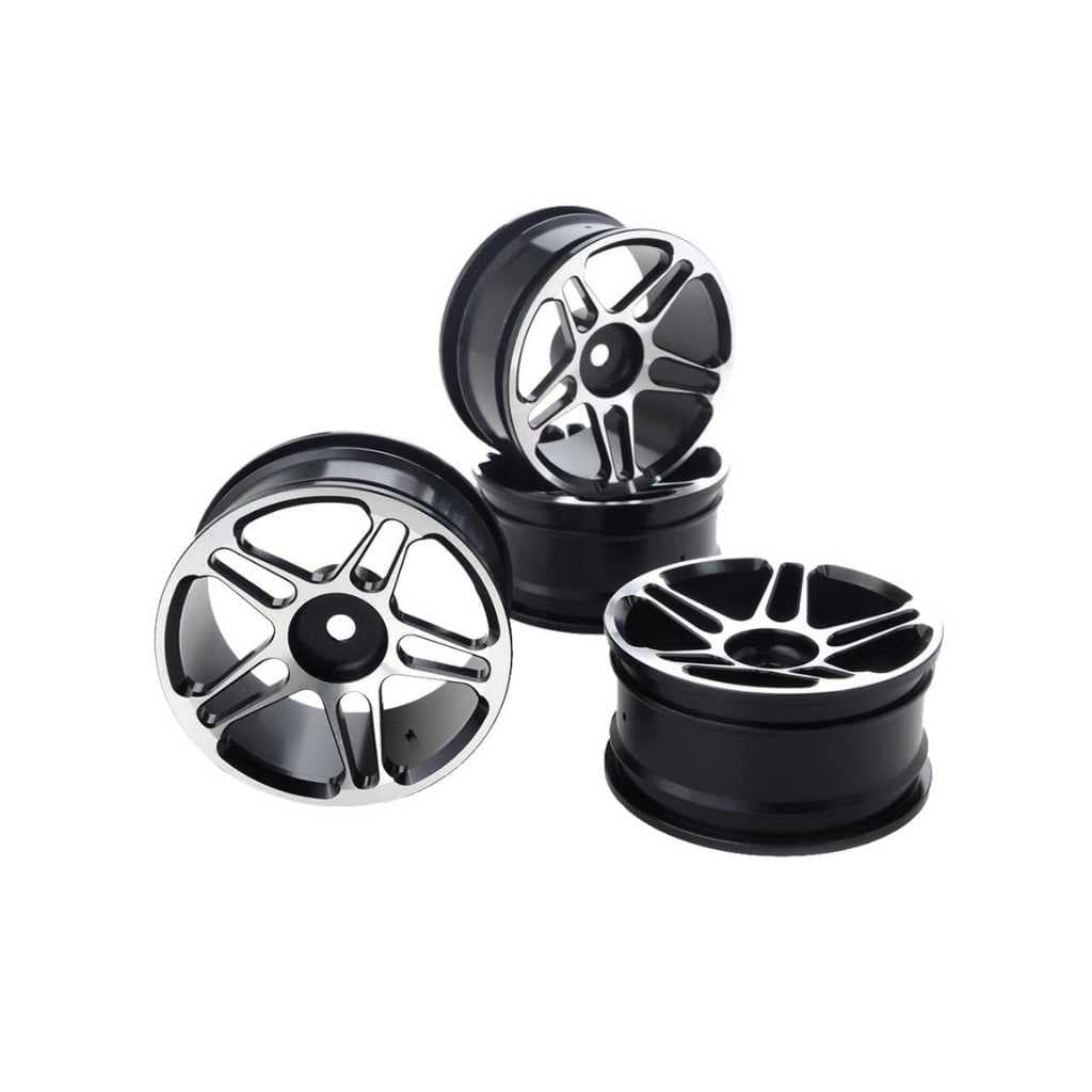 4X Aluminum 12mm Hex Wheel Rims for 1:10 RC Model On-Road Racing Drift Car (Set of 4)