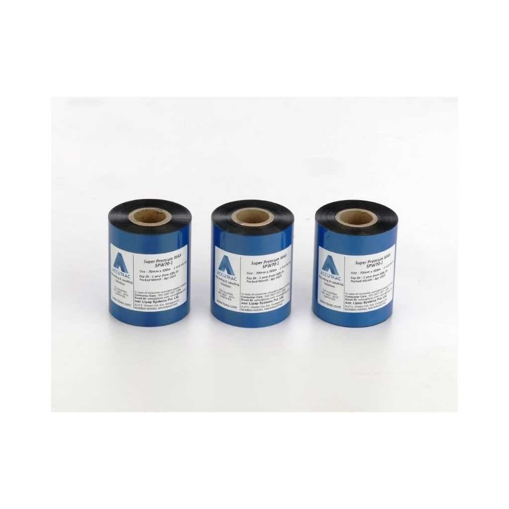 70mm x 300 Meter Thermal Transfer Barcode Ribbon Premium Wax Pack of 3