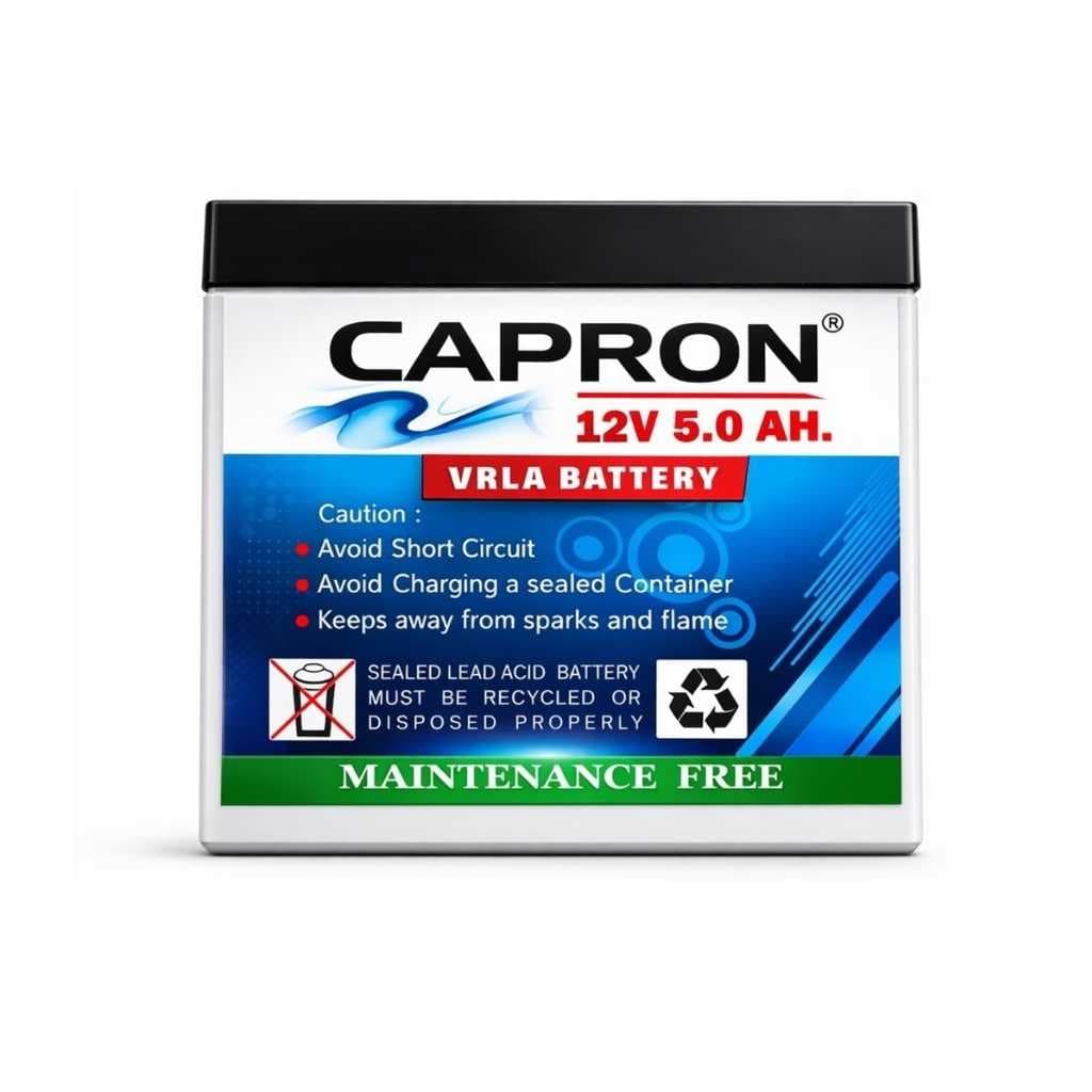 CAPRON 12V 5Ah VRLA Rechargeable Maintenance-Free AGM Battery