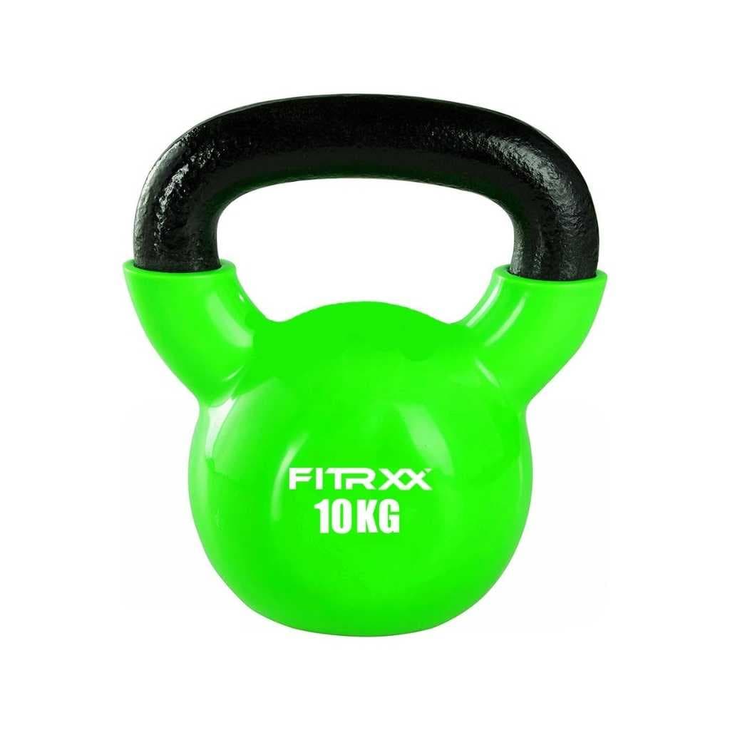FITRXX Coated Solid Kettlebell 10 Kilograms (Green)