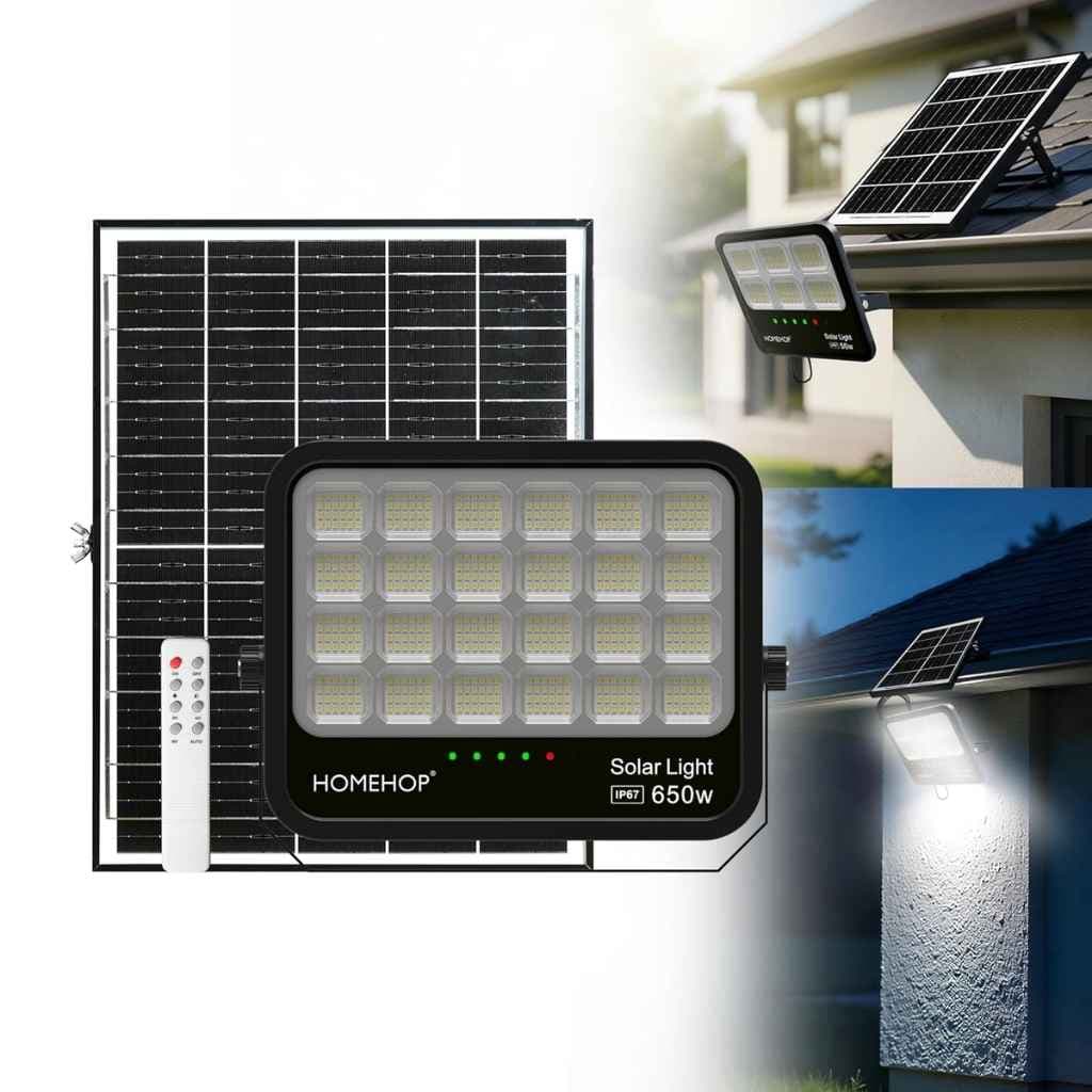 Homehop Solar Flood Light Outdoor 650W Wireless LED Wall Lamp
