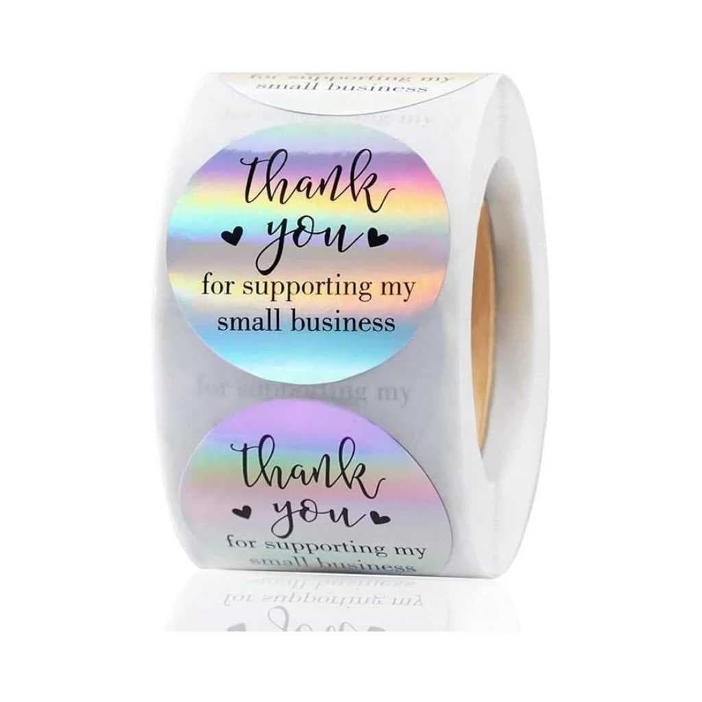 JELLYBABY Thank You Sticker Roll for Small Businesses 5 pack