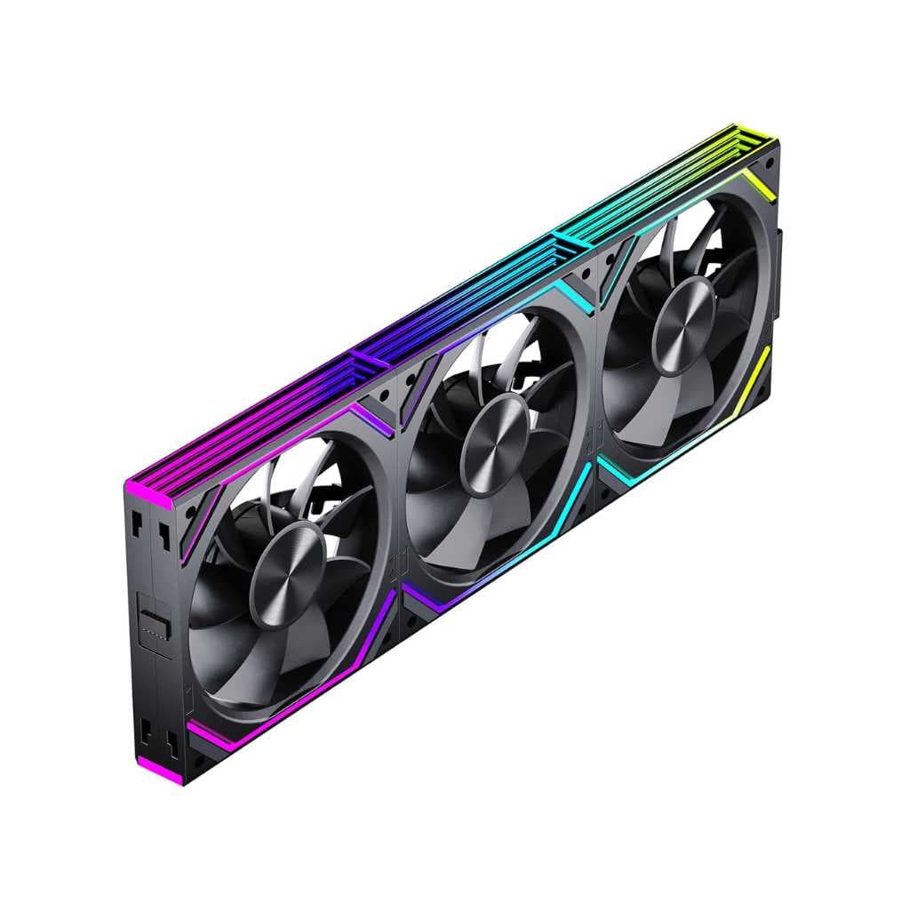 Jungle Leopard Interstellar-V2RS X3 120mm PC ARGB Case Cooling Fans (Black Reverse, 3 Pack)