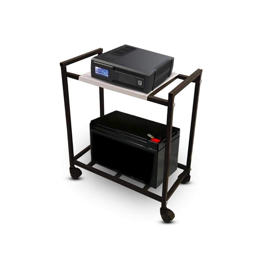 Mumma's Life- Inverter Trolley for Home Trolly, Inverter Battery Trolly, Inverter Stand for Home, Inverter Trolley, Metal Inverter Trolly (Black) (Single Inveter Trolley)