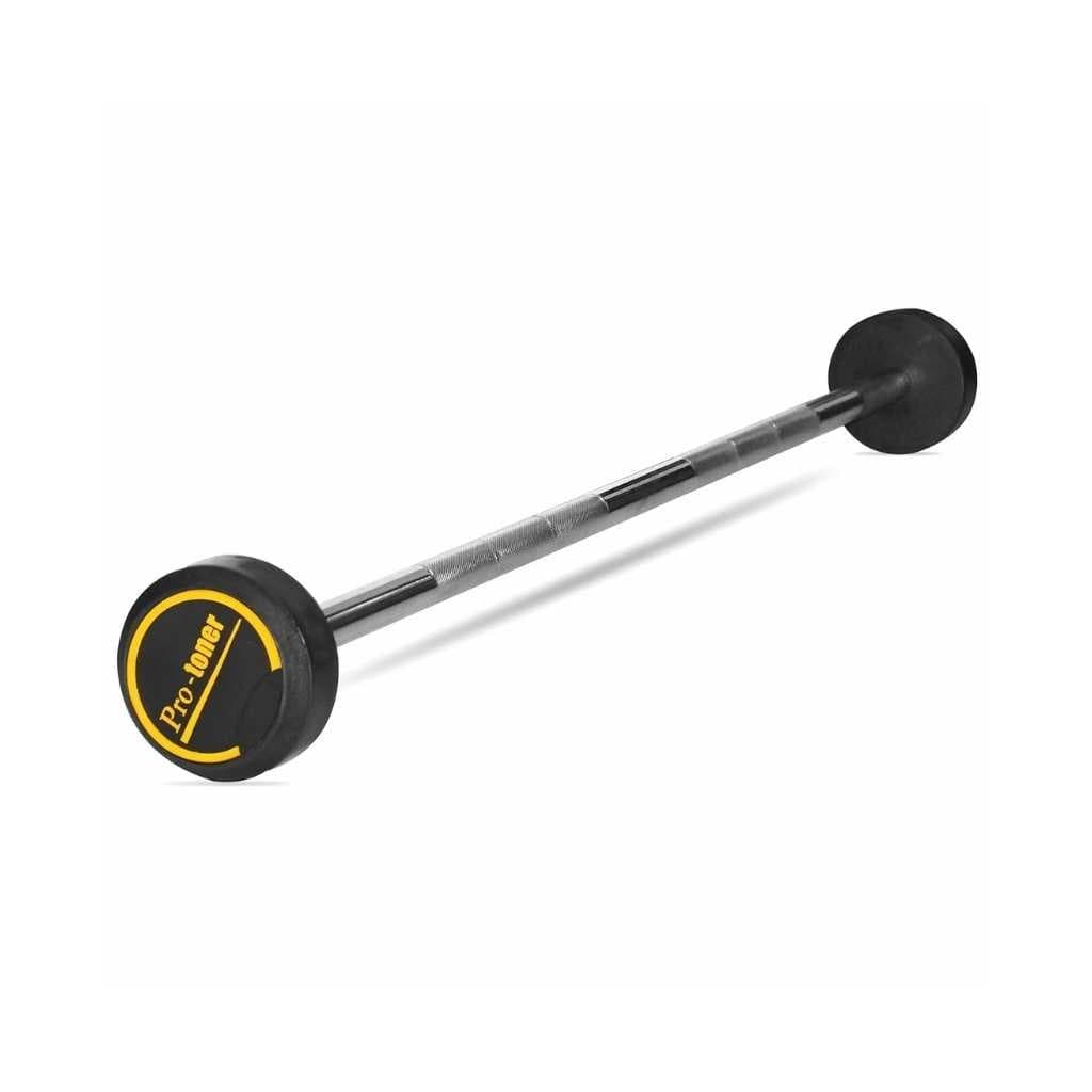 Protoner Fixed Barbell 10 kg–20 kg, 4 Feet Length, 30 mm Diameter, Rubber Coated Weights