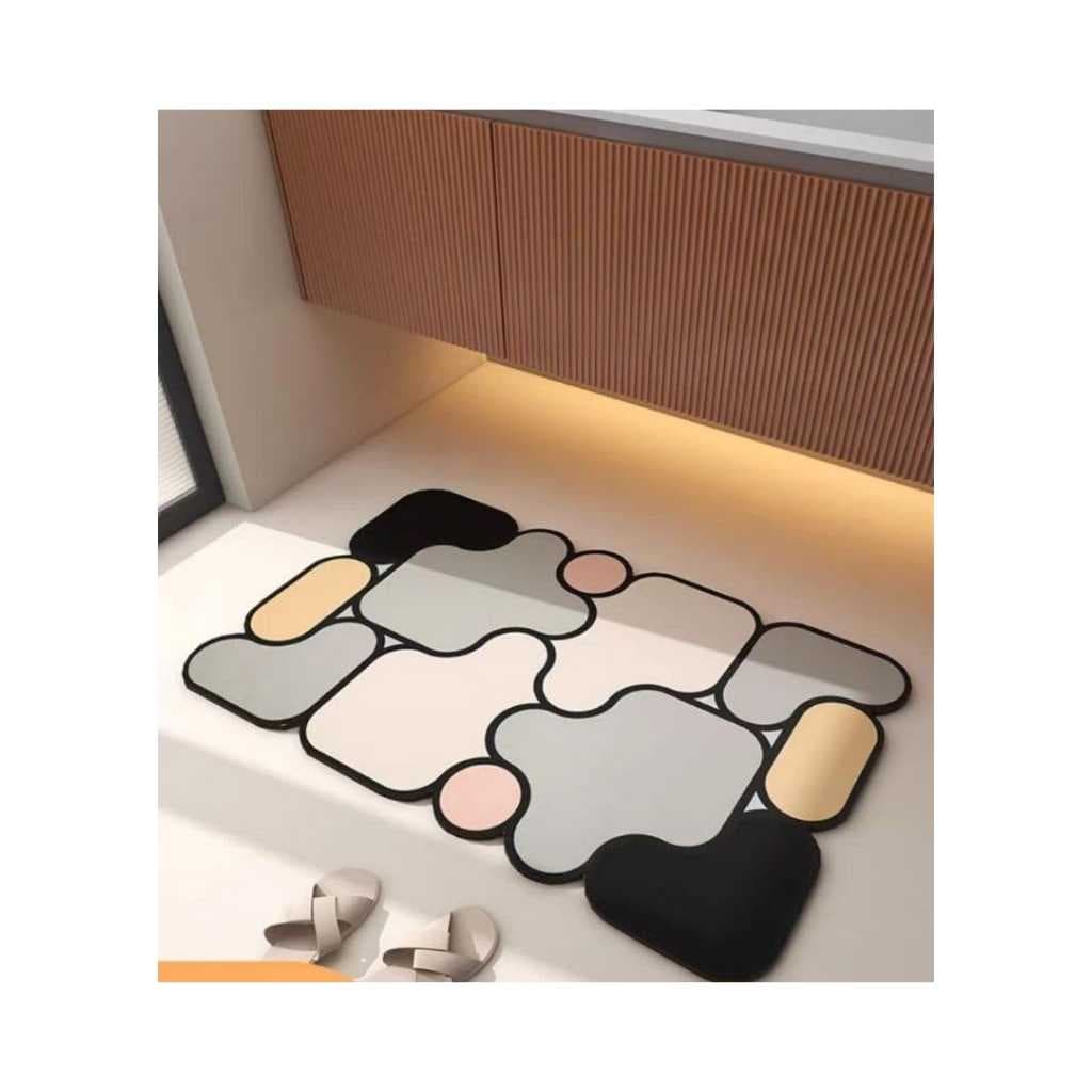 SKVM Memory Foam Water Absorbent Rectangular Shape Mat (Design 9)