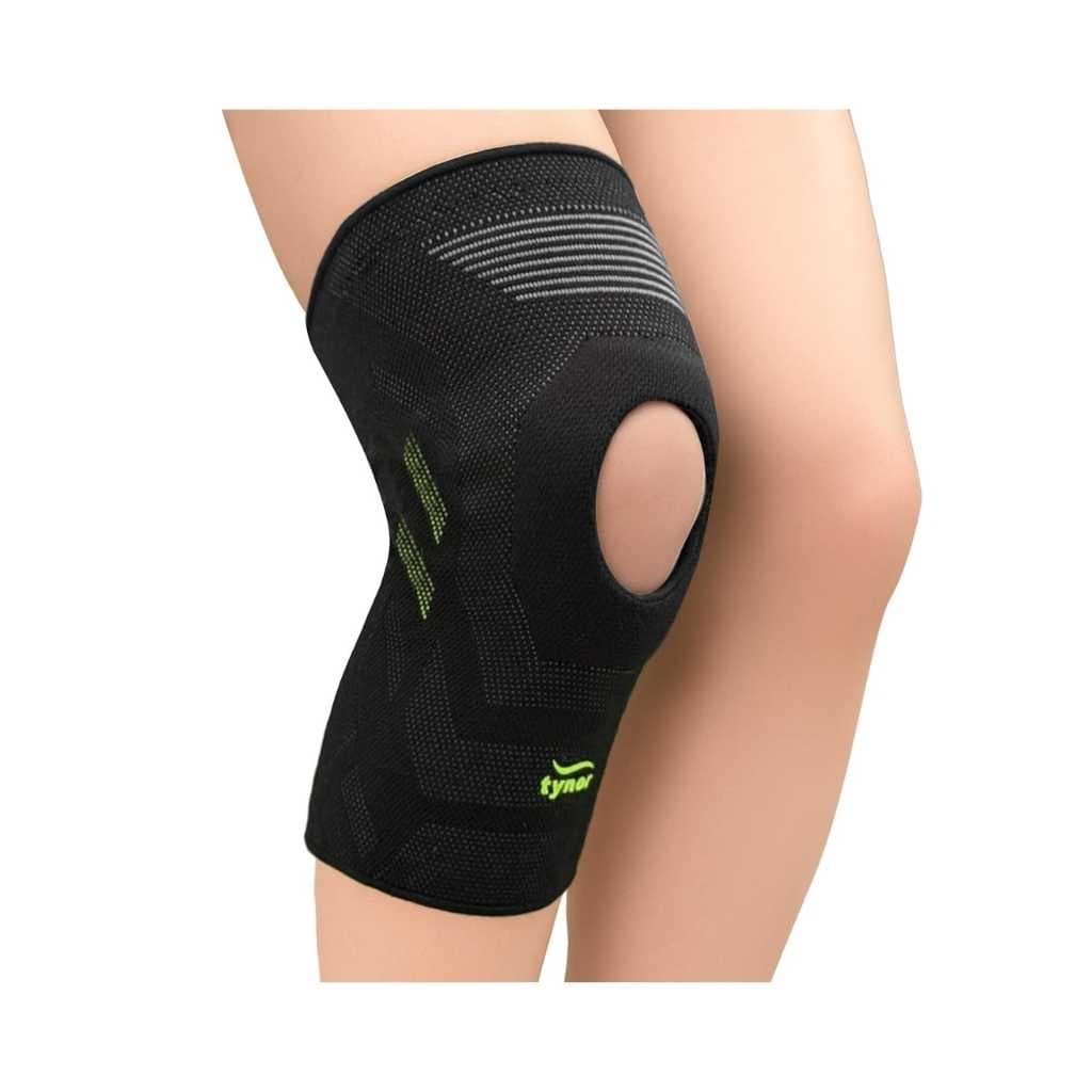 TYNOR Knee Cap Air Open Patella, Black & Green, Large, 1 Unit