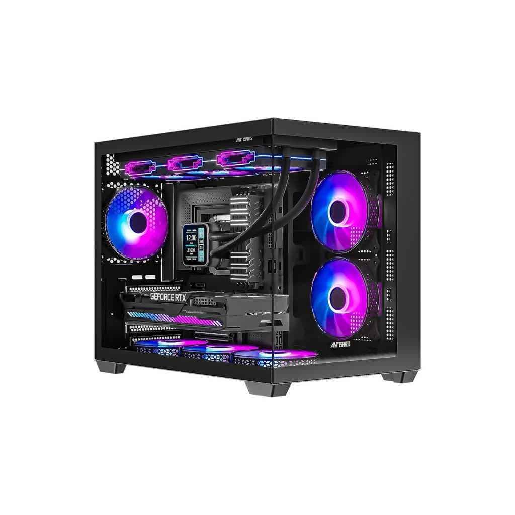 Ant Esports Crystal X6 Mini Mid-Tower Gaming Cabinet - Black