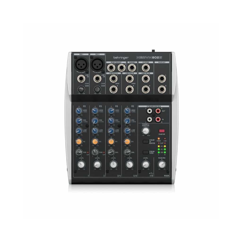 Behringer XENYX 802S 8-Input Mixer with USB Streaming Interface