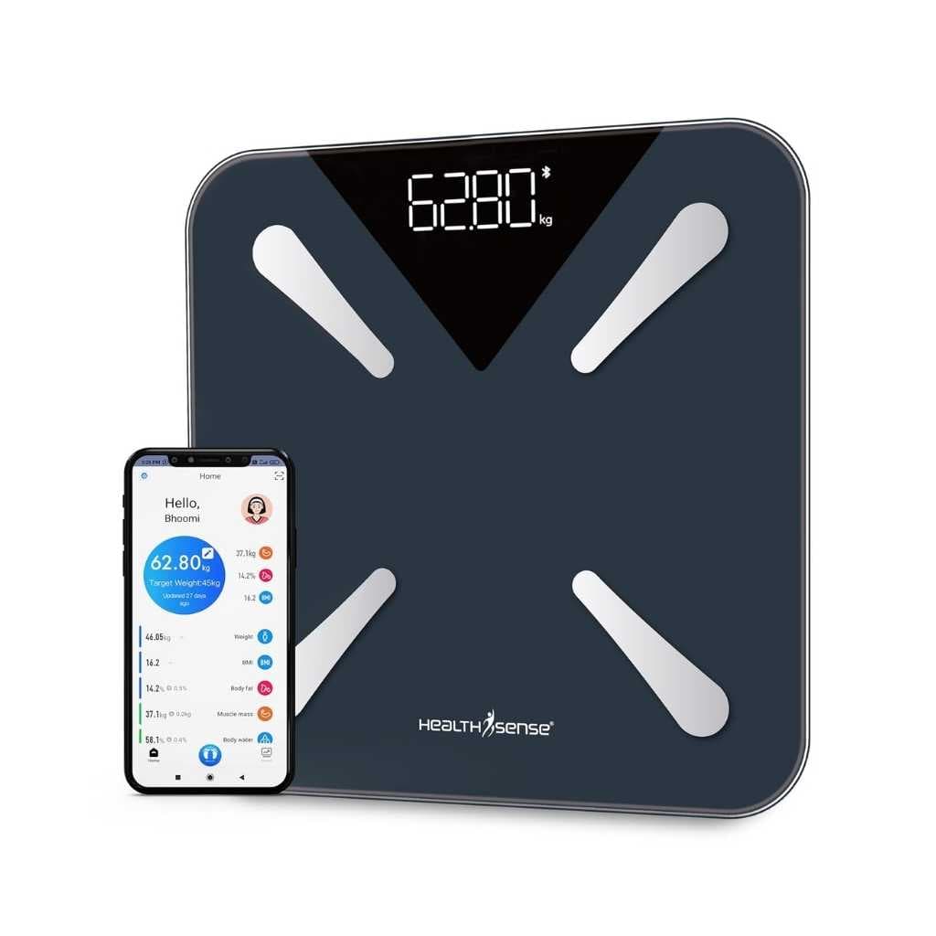 HealthSense BS191 Bluetooth BMI Weight Machine with Body Fat Analyzer