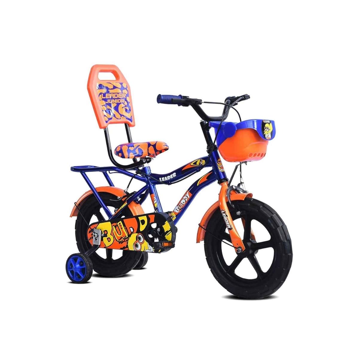 Leader Buddy Kids Cycle 14T with Training Wheels (Dark Blue/Orange)