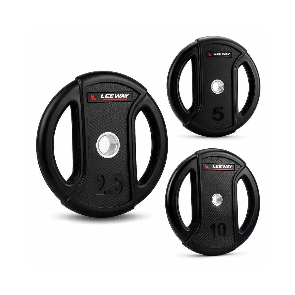 Leeway Dual-Grip Gym Weight Plates Set (40kg Set)