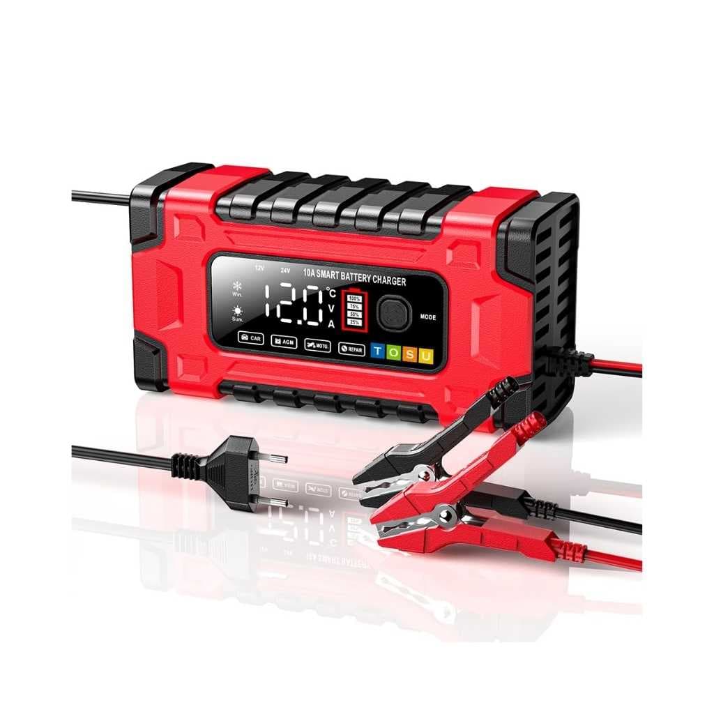 TOSU 10-Amp 12V/24V Fully Automatic Smart Battery Charger