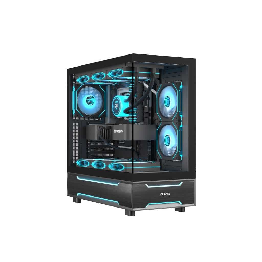 Ant Esports Crystal X6 Pro Mid-Tower Gaming Cabinet - Black