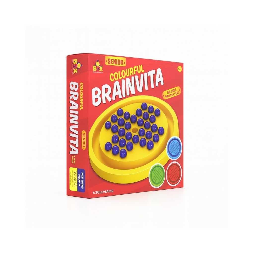 Colourful Brainvita Senior Mind Challenging Board Game with 32 Marbles