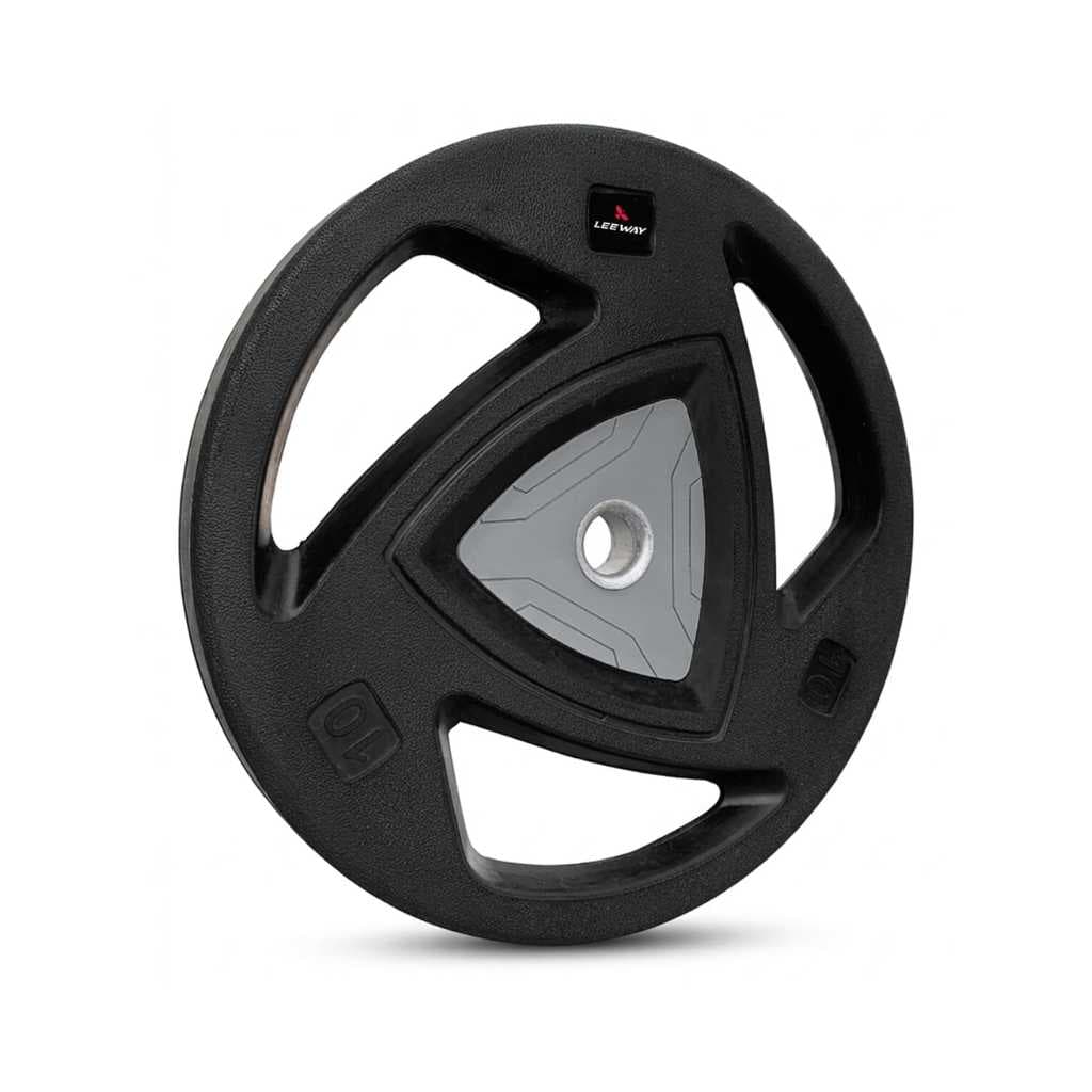 LEEWAY Rubber Coated Gym Weight Plates (10kg x 2)