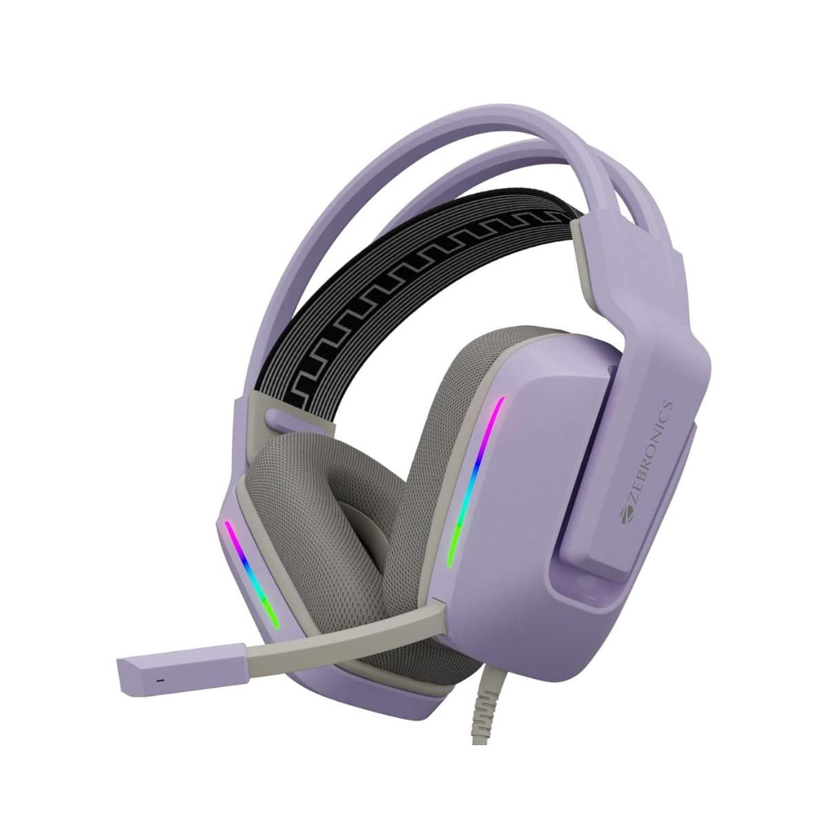 ZEBRONICS Havoc Premium Wired Gaming Over-Ear Headphones with Mic (Purple)