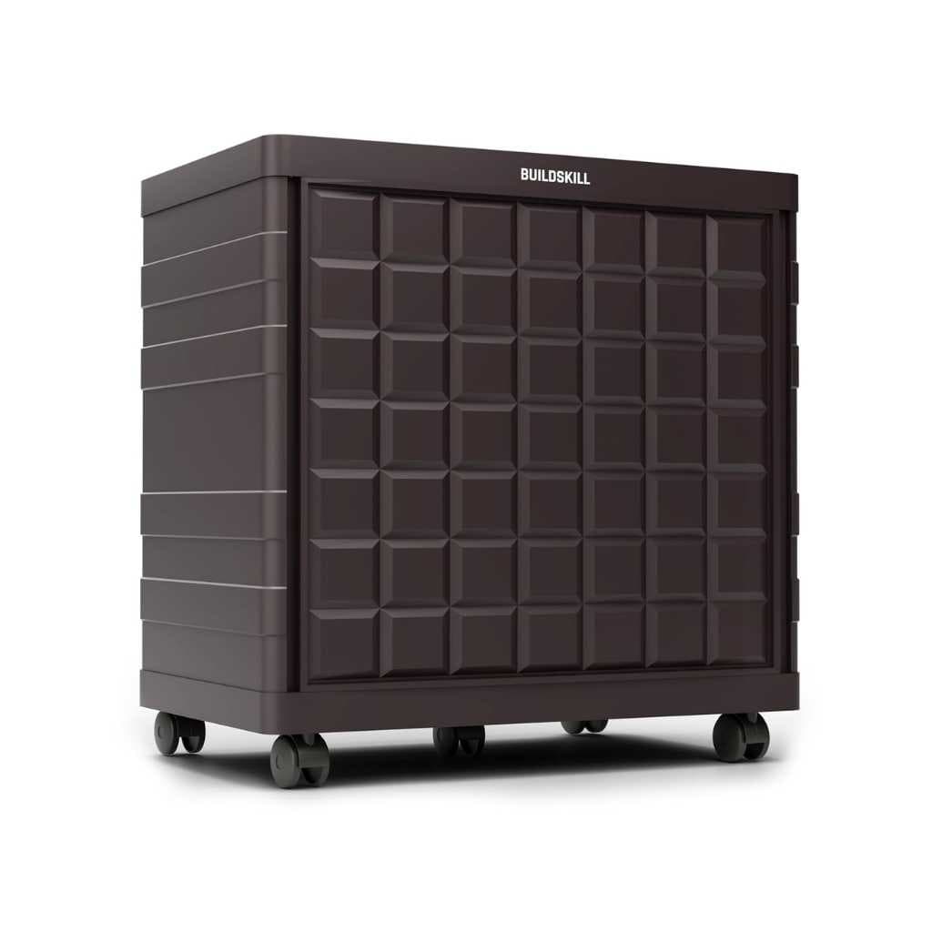 BUILDSKILL 100Kg Load Capacity Inverter Trolley for Home 360° Rotating 5 Wheels Easy Assembly Inverter Stand Large Size Inverter Battery Stand for Home Strong Build Inverter Box (Brown)