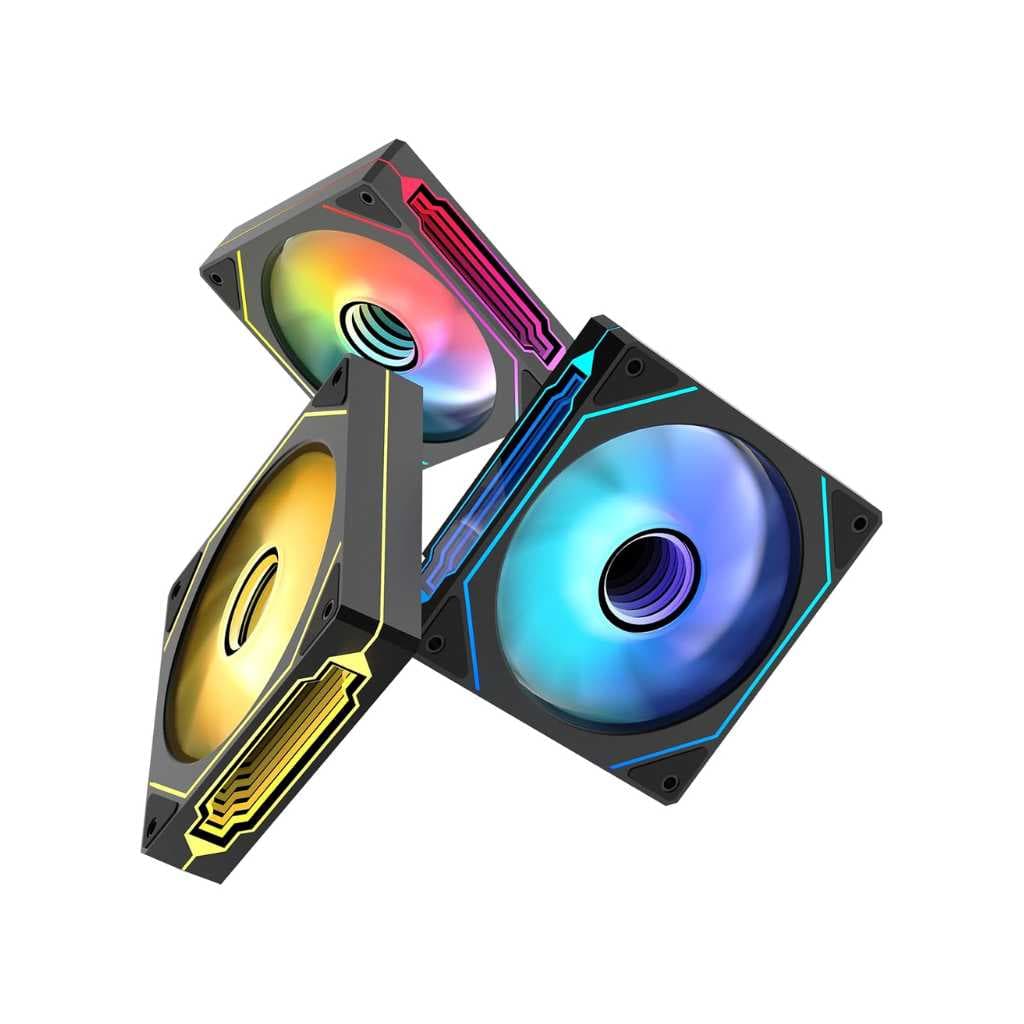 Jungle Leopard Prism4 Pro 120mm PC ARGB Case Cooling Fans (Black Forward, 3 Pack)