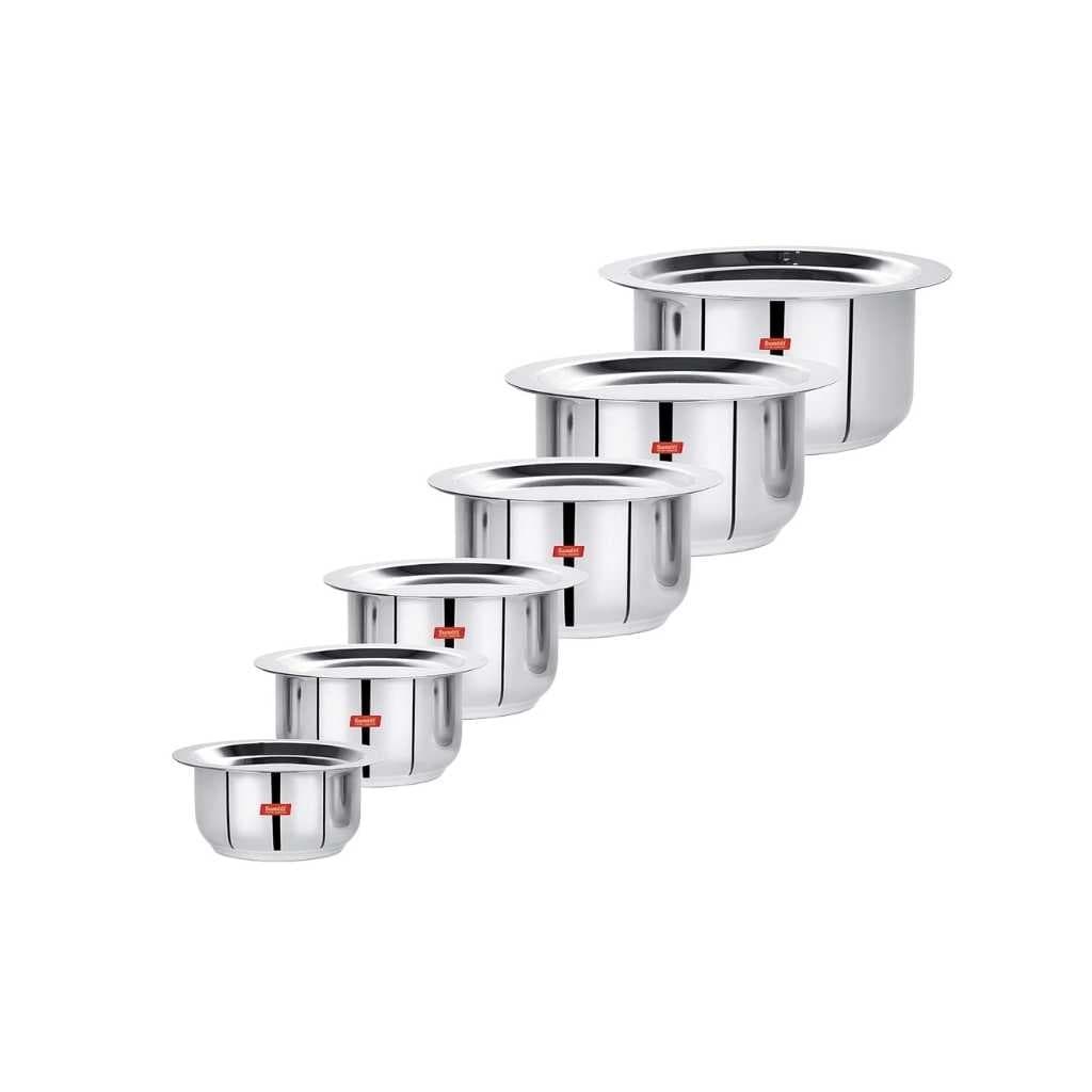Sumeet Stainless Steel Tope Patila Cookware Set with Lids 6 Piece Kitchen Cookware Set