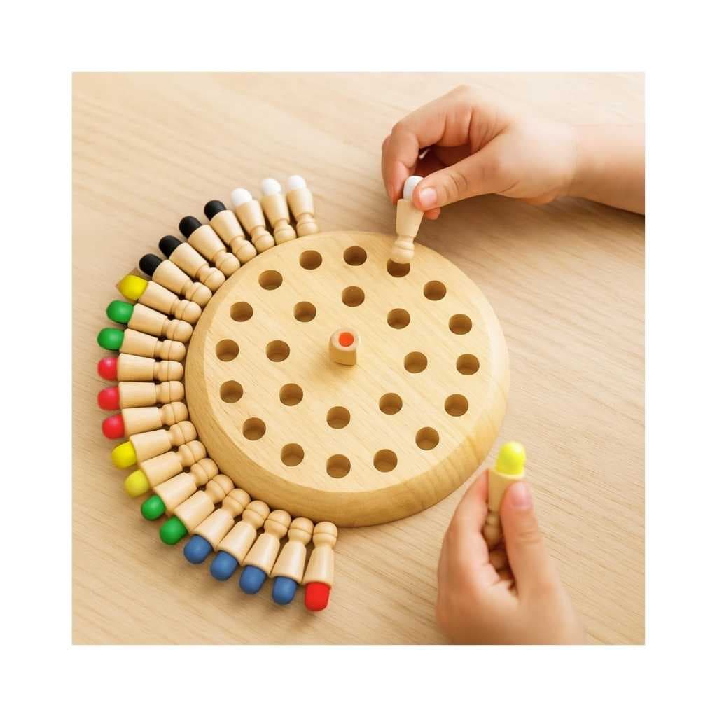 Toy Imagine Wooden Color Memory Chess Game