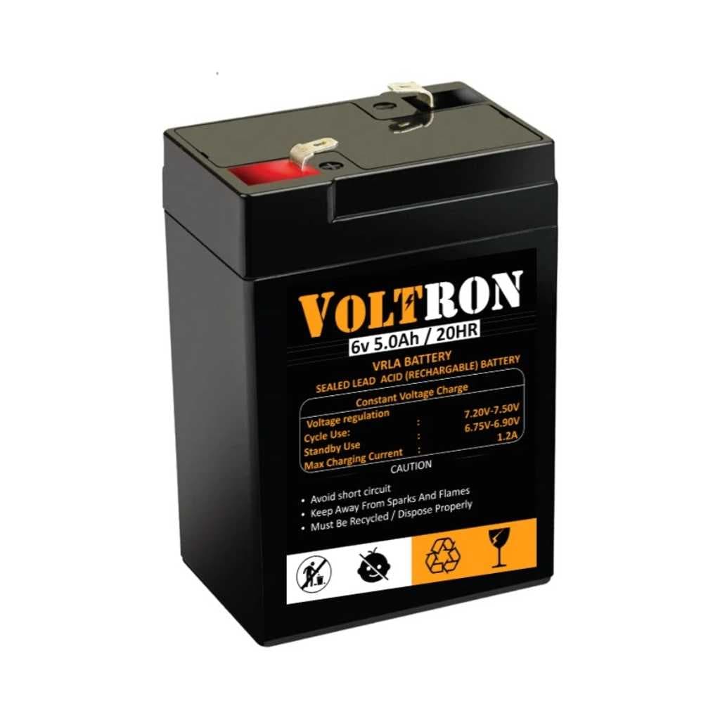 Voltron 6V 5Ah Lead Acid Battery for Weighing Scales, Emergency Lights AGM Solar Battery