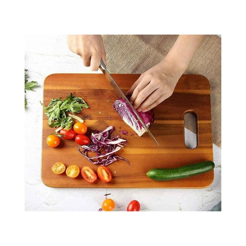 JAGIRA Divine Touch Waterproof Wooden Chopping Board with Wood Handle