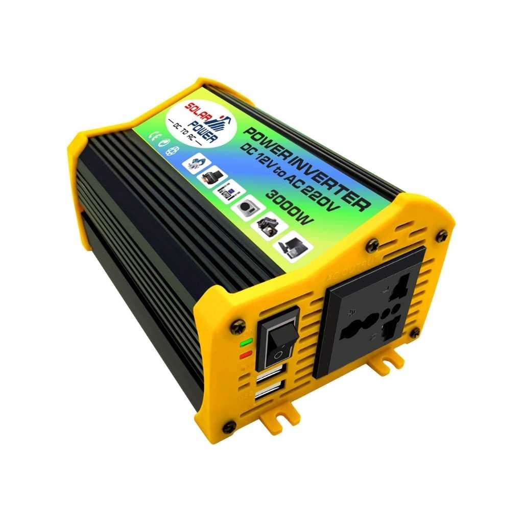 Qunan AKS Power Modified Sine Wave Inverter DC 12V to AC 220V Converter With 2.1A Dual USB Port Clips
