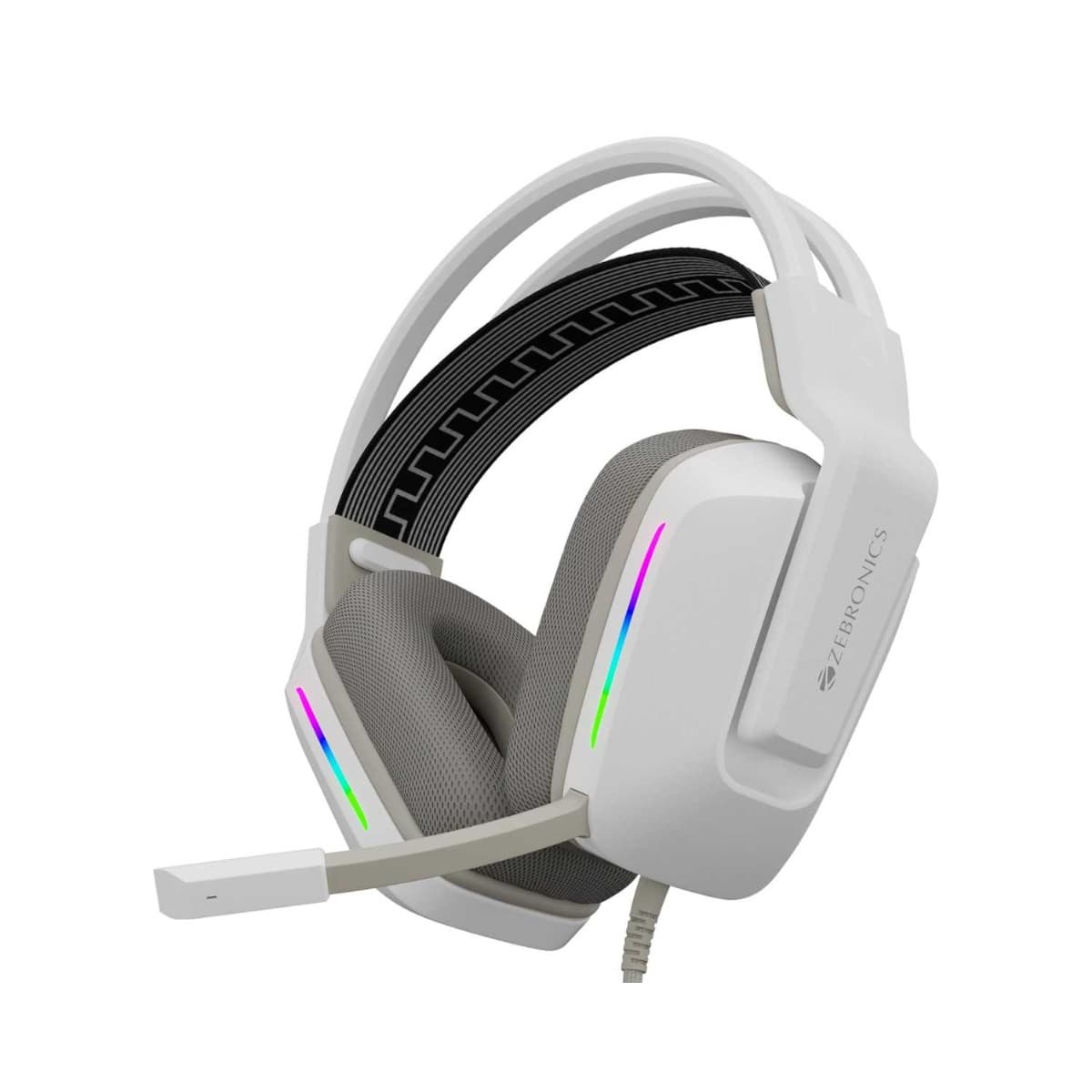 ZEBRONICS Havoc Premium Wired Gaming Over-Ear Headphones with Mic (White)
