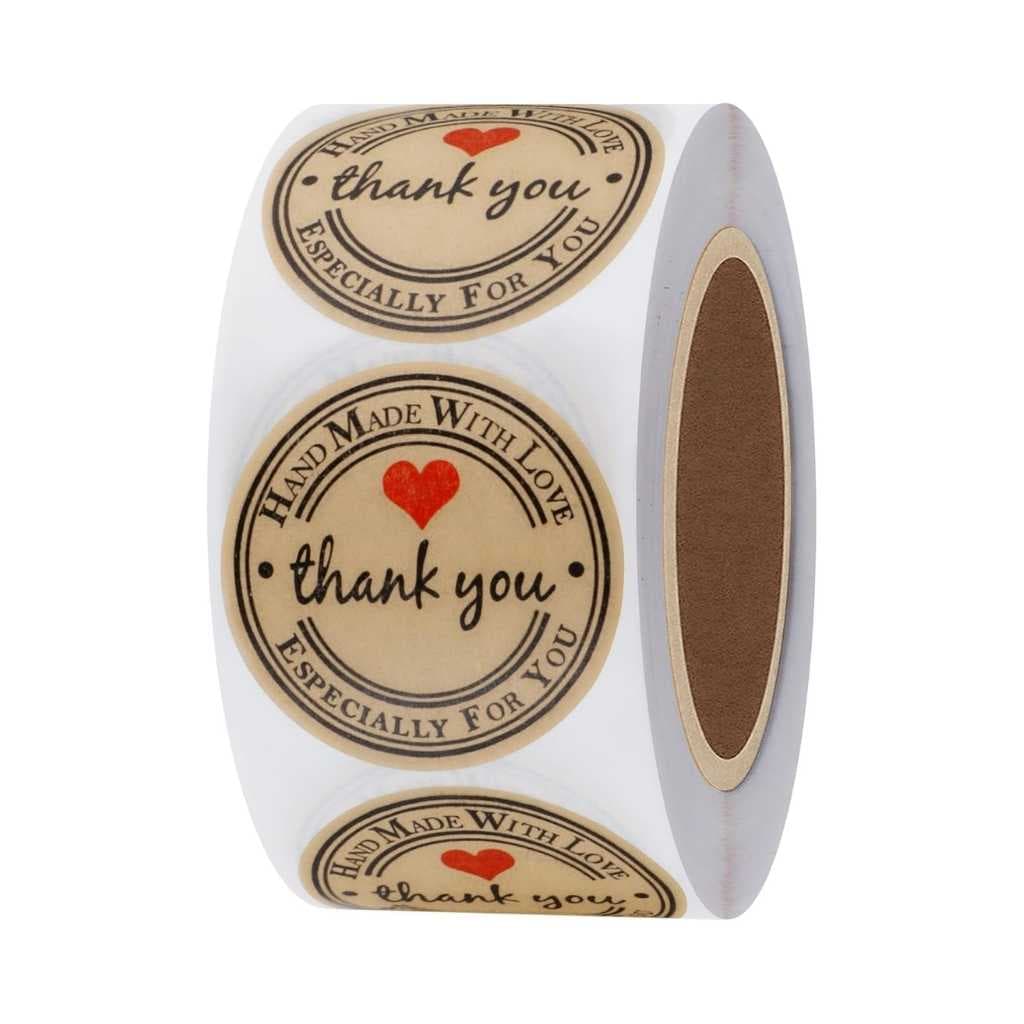 500pcs Watercolor Thank You Stickers Handmade with Love 5 packs