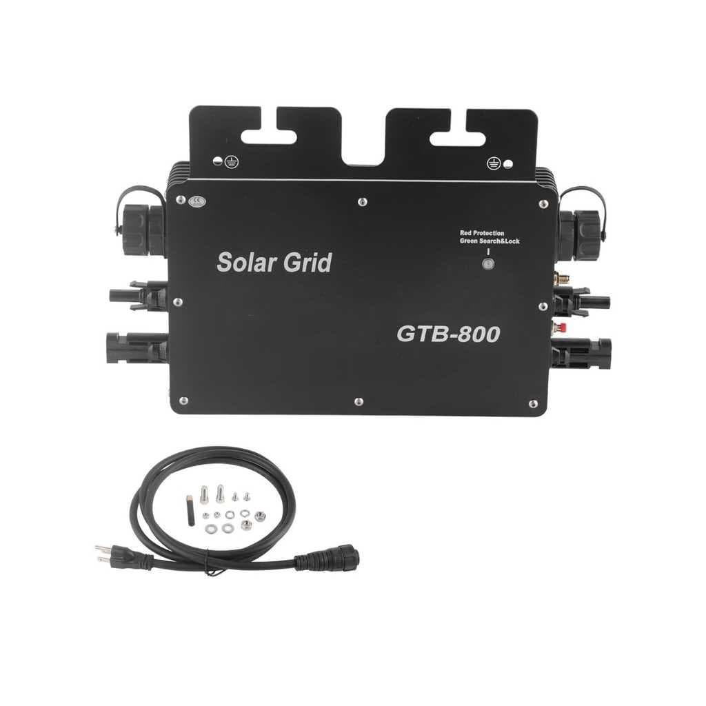 800W Solar Grid Tie Micro Inverter, WiFi Control Automatic Identification Power Inverters DC to AC Solar Inverter 120V 230V, Black US Plug