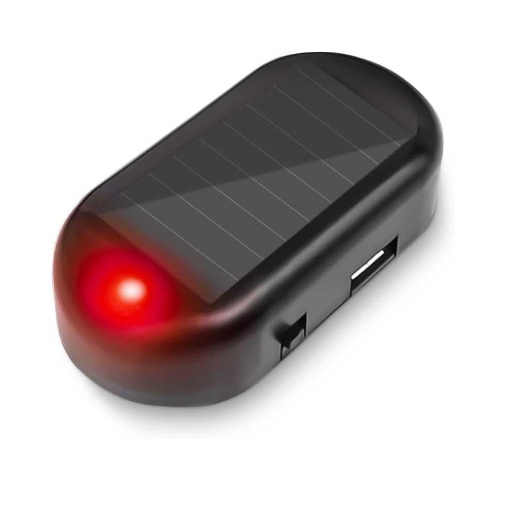 Car Solar Power Simulated Dummy Alarm LED Flashing Security Light USB Anti Theft Lamp