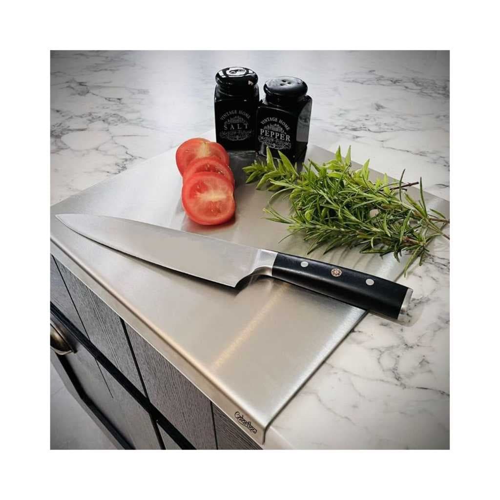 COLORflow 304 Stainless Steel Chopping Board with Lip for Kitchen