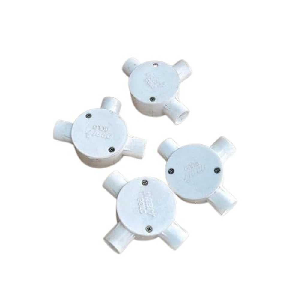 PVC Electrical Conduit Junction Box 3 Way Fitting (5 Pieces)