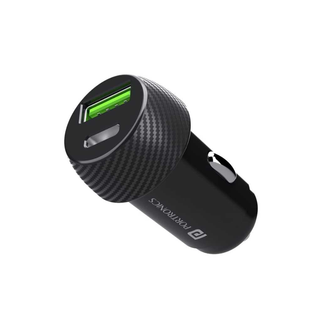 Portronics Car Power 7 20W Fast Car Charger with Dual Output (Type-C PD + USB-A)