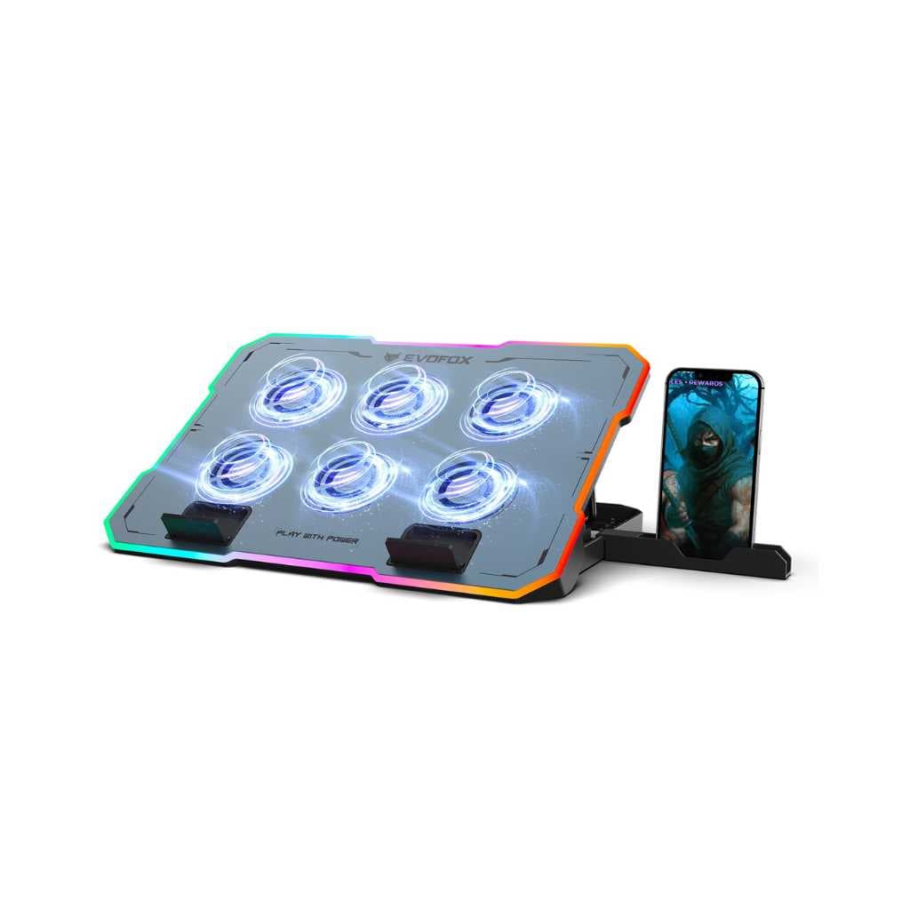EvoFox Typhoon 2 Laptop Cooling Pad with 6 High-Speed Fans & RGB Lights