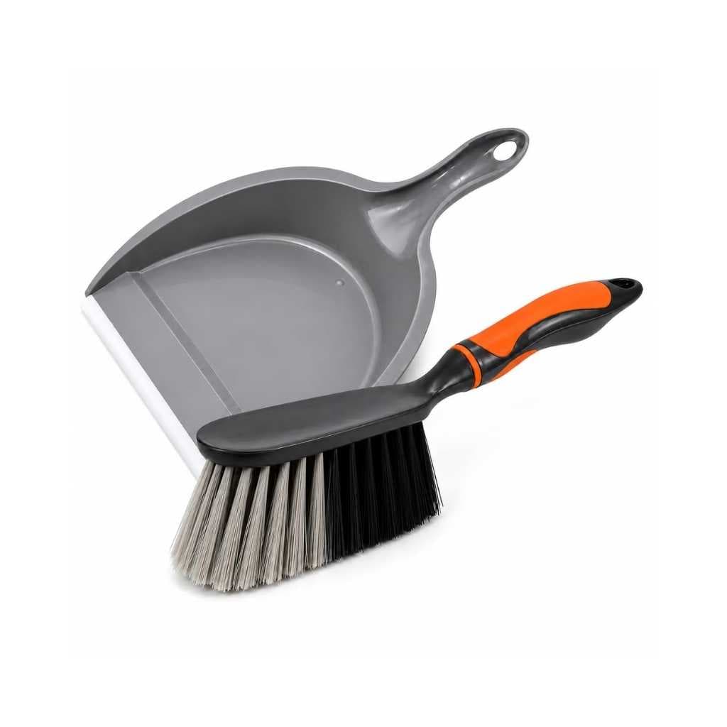 JIALTO Dustpan and Brush Set with Soft Grip Handle