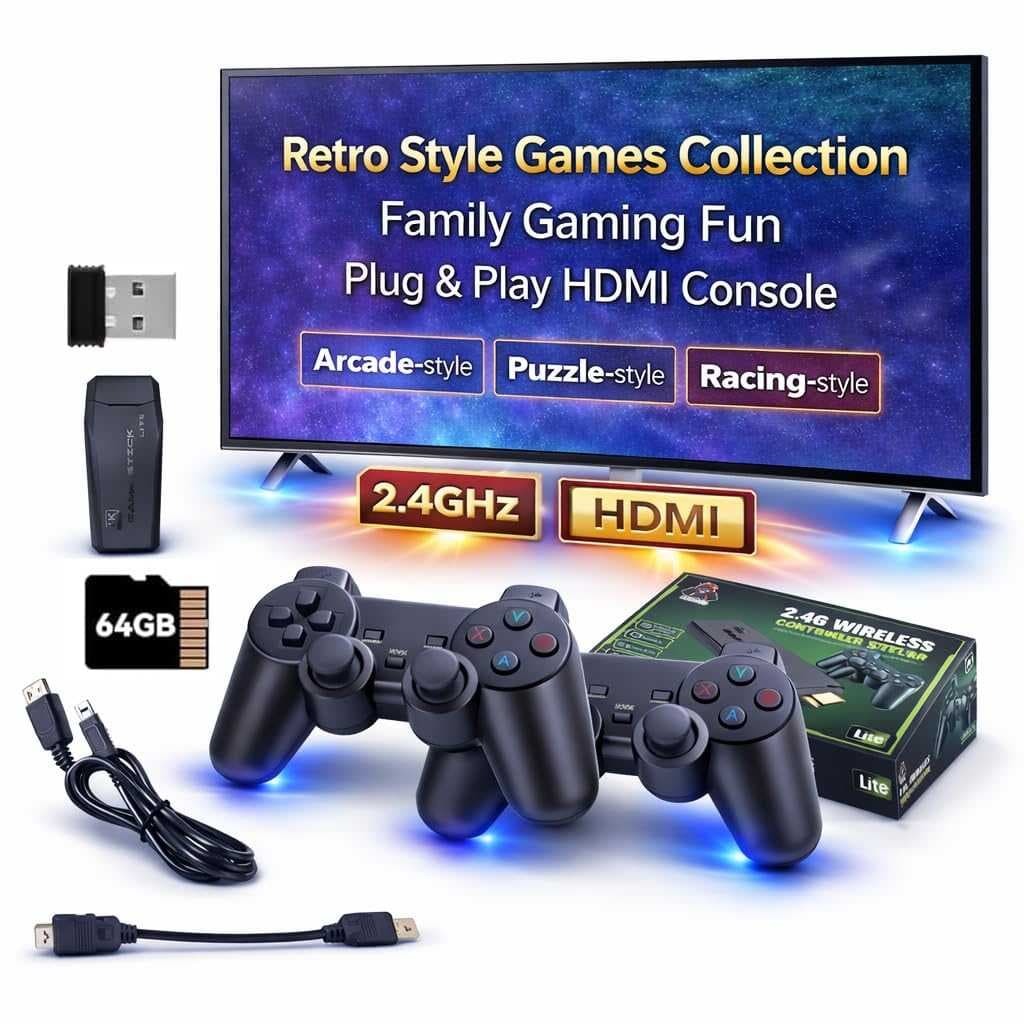 Wireless Retro Gaming Console for TV | HDMI Game Stick | Plug & Play